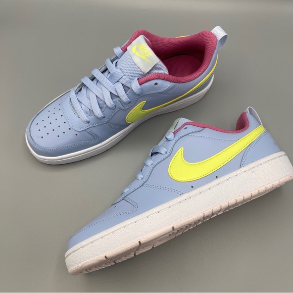 Nike Court Borough Low 2 Big Girl COBALT BLISS/LT LEMON TWIST - Picture 5 of 17